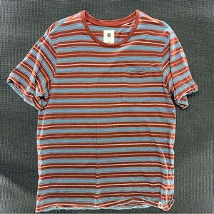 Element Men's Rust & Light Blue Striped Pocket Tee
